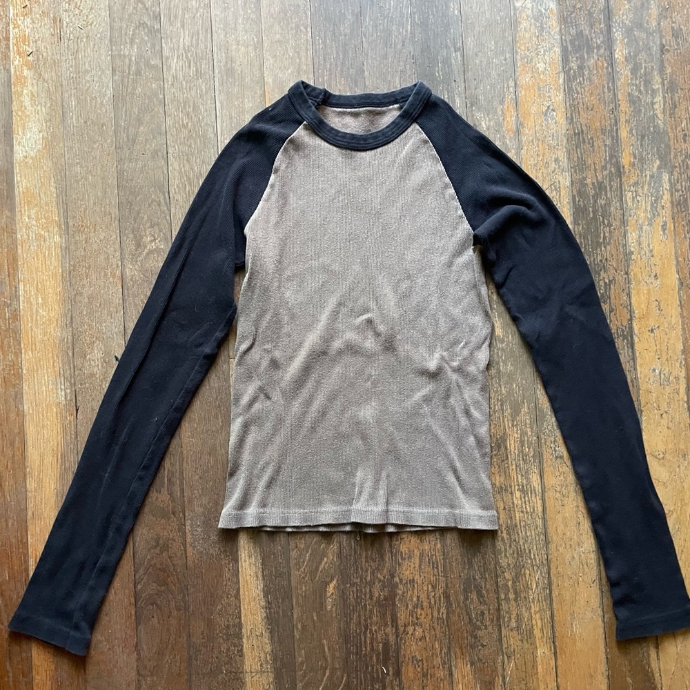 Brandy Melville Black and Brown Long Sleeve Shirt